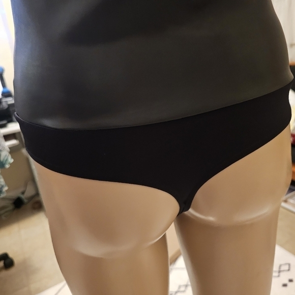 Express Bodycon Faux Leather High  Neck Bodysuit Black - Picture 6 of 12